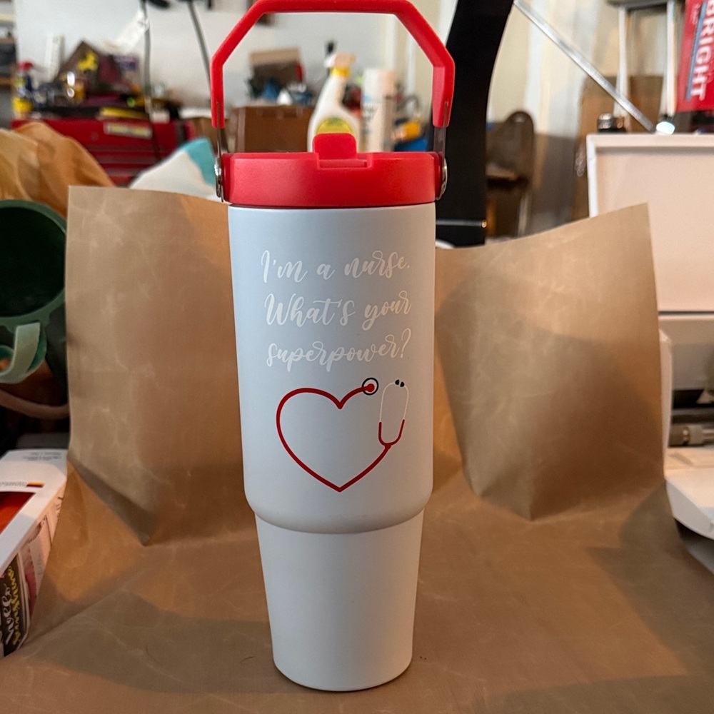 Kohl's Red and White Nurse Thermos